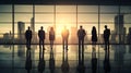 Silhouettes of Business People in an Office Building Royalty Free Stock Photo