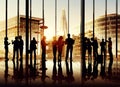 Silhouettes Of Business People Royalty Free Stock Photo