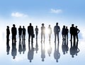 Silhouettes Of Business People Standing Outdoors In A Tranquil U Royalty Free Stock Photo