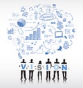 Silhouettes of Business People and Vision Concept Royalty Free Stock Photo
