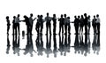 Silhouettes of Business People Working Concept Royalty Free Stock Photo