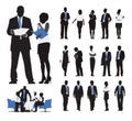 Silhouettes of Business People Working Discussion Concept Royalty Free Stock Photo