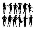 SexyBusiness Woman and secretary Silhouetes, art vector design Royalty Free Stock Photo