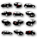 Silhouettes of Car vector black