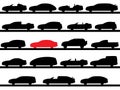 Silhouettes of cars