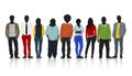 Silhouettes of Casual People with Colourful Clothes Royalty Free Stock Photo