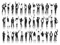 Silhouettes of Casual People in a Row