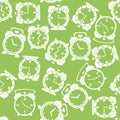 Silhouettes of Clock Icon Seamless Pattern Royalty Free Stock Photo