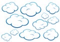 Silhouettes of clouds in vector art Royalty Free Stock Photo