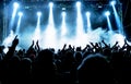 Silhouettes of concert crowd Royalty Free Stock Photo