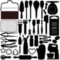 Silhouettes of Cooking, Baking Tools