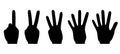 Silhouettes of counting hands, vector illustration