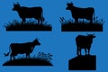 Silhouette illustration of cow body Royalty Free Stock Photo