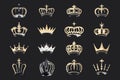 Silhouettes crowns set Illustration vector design collection