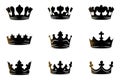 Silhouettes crowns set Illustration vector design collection