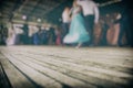 Silhouettes of Dancing Couples on the Stage.