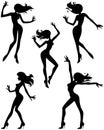 Silhouettes of dancing girls