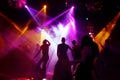 Silhouettes of dancing teenagers Royalty Free Stock Photo