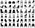 Silhouettes of different chairs