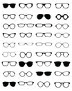 Silhouettes of different eyeglasses