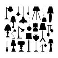 Silhouettes of different lamps Royalty Free Stock Photo