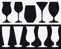 Silhouettes of Different Types of Glasses