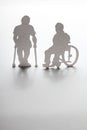 Silhouettes disabled people