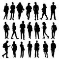 Silhouettes of diverse business people vector icon Royalty Free Stock Photo