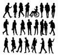 Silhouettes of diverse business people black icons Royalty Free Stock Photo