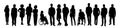 Silhouettes of diverse business people vector art. Royalty Free Stock Photo