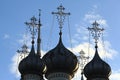 Silhouettes of the domes of Orthodox Church Royalty Free Stock Photo