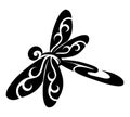 Silhouettes of dragonfly elegant tattoo