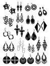 Silhouettes of earrings