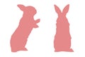 Silhouettes of Easter bunnies isolated on a white background. Vector illustration.
