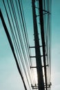 Silhouettes of electric pole Royalty Free Stock Photo