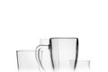 Silhouettes of empty blank different beer glasses on white background Royalty Free Stock Photo