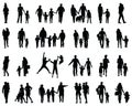Silhouettes of families