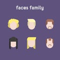 Silhouettes of family faces