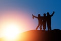 silhouettes of a family from a winter vacation