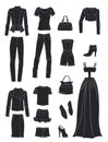 Silhouettes of fashion clothes