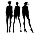 Silhouettes Fashion girls. Fashion illustration. Silhouettes fashion models