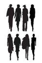 Silhouettes Fashion girls. Fashion illustration. Silhouettes fashion models