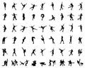 Silhouettes of figure skaters Royalty Free Stock Photo