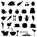 silhouettes food items Royalty Free Stock Photo