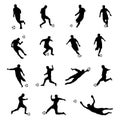 Silhouettes of football players