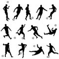 Silhouettes of football players