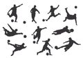 Silhouettes of football players