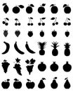 Silhouettes of fruit