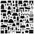 Silhouettes of furniture. Vector illustration.
