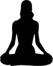 silhouettes girl in a lotus pose